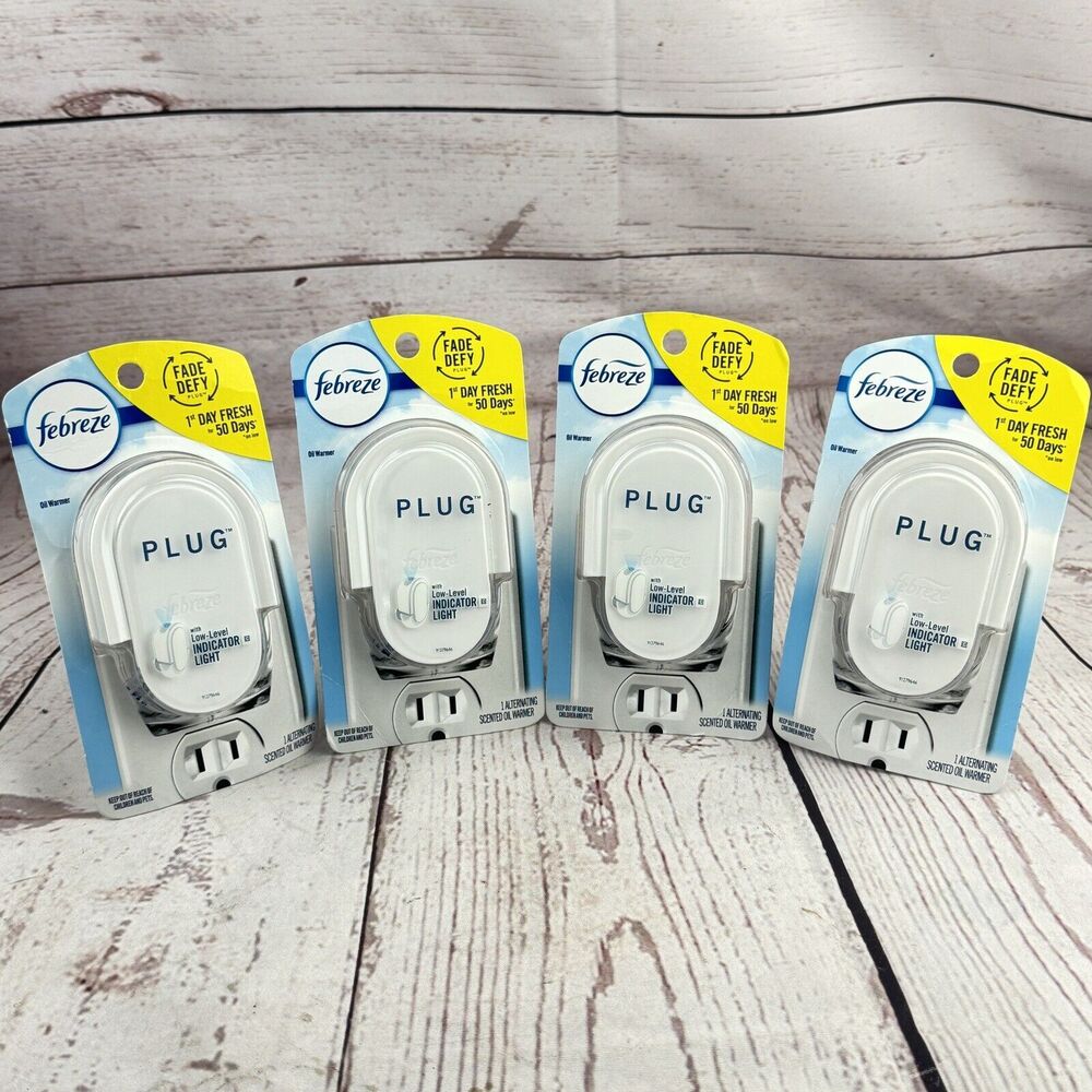 Febreze Plug In Air Freshener Fade Defy Scented Oil Warmer Cranberry Pack of 4